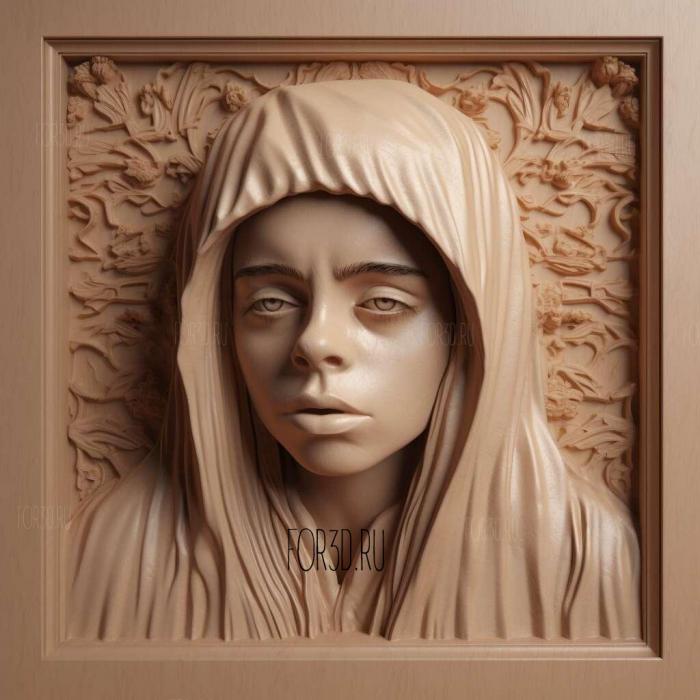 Billie Eilish 4 stl model for CNC